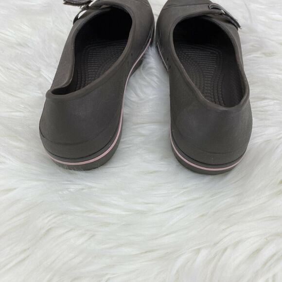 Crocs Women's Crocband 2.5 Mary Jane Ballet Flats Sz 6 Brown Comfort Adjustable - Picture 6 of 7